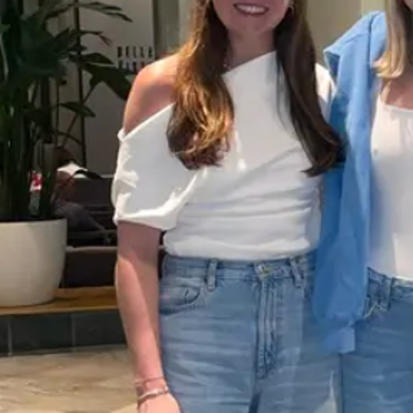 Proenza Schouler White Ruched Top Size 8 Career Off the Shoulder Designer $790 - Picture 8 of 11